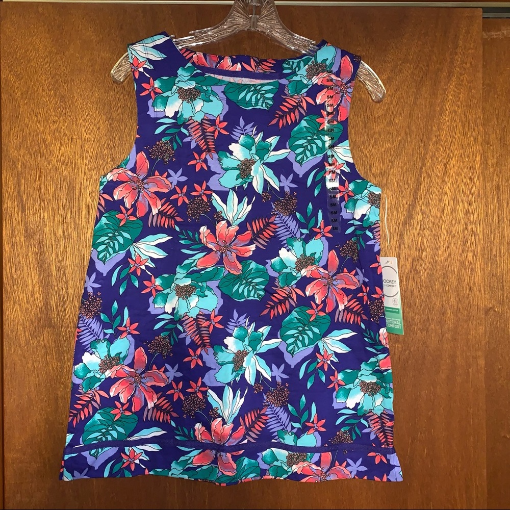 Women’s S JOCKEY Organic Cotton Purple HAWAIIAN TROPICAL Sleep Lounge Ensemble - Picture 2 of 16